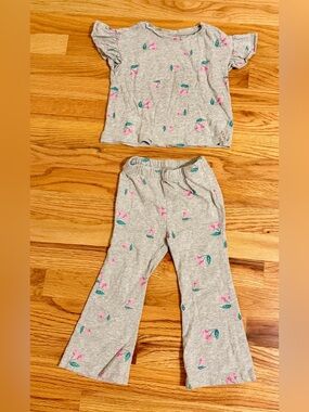 Baby Gap ruffle sleeve shirt and flared pants set, organic cotton